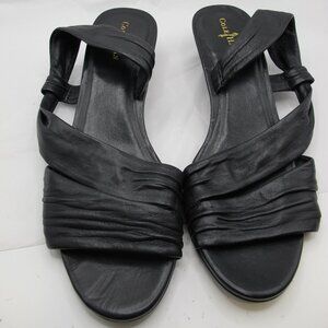 Cole Haan black leather slingback with double strap front 8.5AA